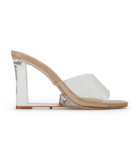 Tony Bianco Alessi Clear Vinylite/Skin 10cm Wedges Skin Color | UMYTG84339