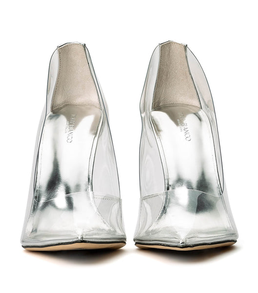 Tony Bianco Alijah Clear Vinylite/Silver 10.5cm Stiletto Heels Silver | AMYWC57055