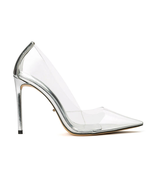 Tony Bianco Alijah Clear Vinylite/Silver 10.5cm Bridal Heels Silver | MYICD16795