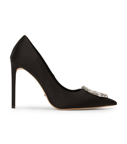 Tony Bianco Alison Black Satin 10.5cm Court Shoes Black | MYXMI47383