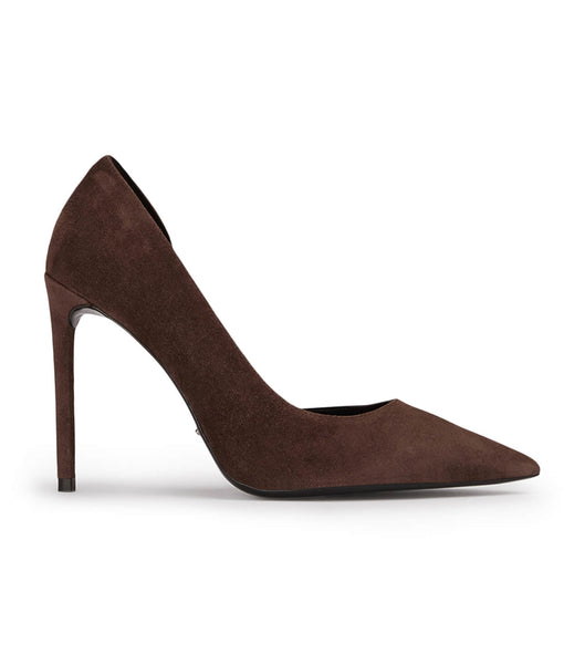 Tony Bianco Alyx Espresso Suede 10.5cm Event Heels Chocolate | ZMYMJ84503