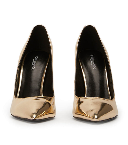 Tony Bianco Anja Gold Shine 10.5cm Court Shoes Gold | FMYUI80099