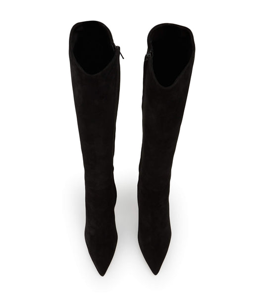 Tony Bianco Apollo Black Suede 10.5cm Heeled Boots Black | SMYVO88685