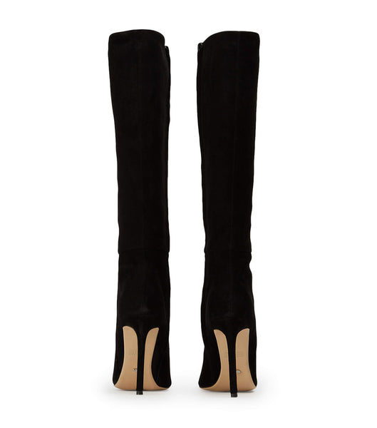 Tony Bianco Apollo Black Suede 10.5cm Knee High Boots Black | PMYQX65247