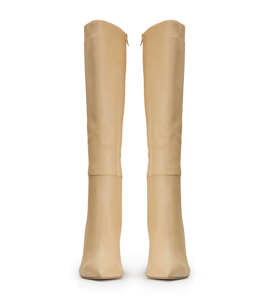 Tony Bianco Apollo Butter Nappa 10.5cm Mid Calf Boots Beige | UMYTG92126