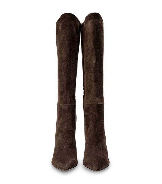 Tony Bianco Apollo Espresso Suede 10.5cm Heeled Boots Chocolate | MYIIZ61071