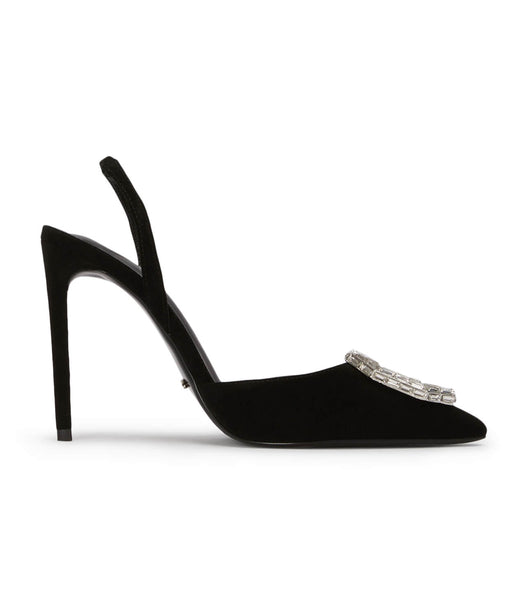 Tony Bianco Arma Black Suede 10.5cm Bling Heels Black | GMYEC60060