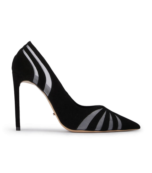 Tony Bianco Arrow Black Suede 10.5cm Court Shoes Black | MYDYB40680