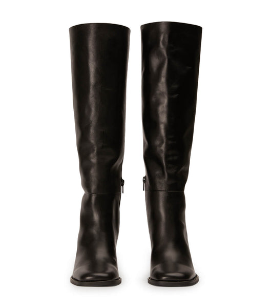 Tony Bianco Asher Black Como 8.5cm Knee High Boots Black | PMYQX96326