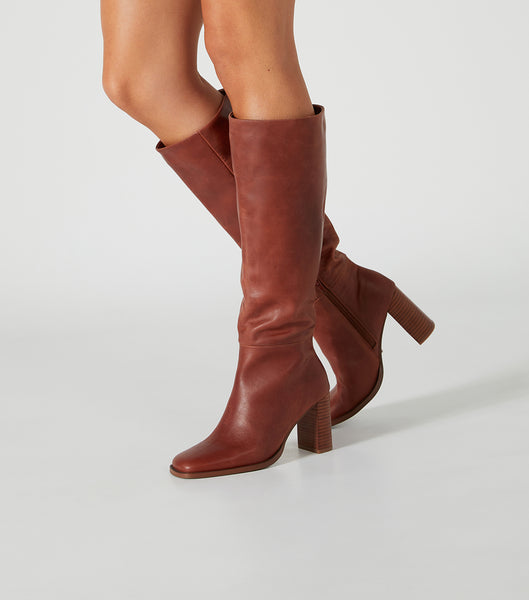 Tony Bianco Asher Cognac 8.5cm Heeled Boots Brown | PMYQX42745