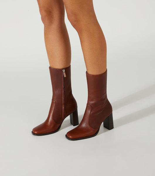 Tony Bianco Atlanta Cognac 8.5cm Ankle Boots Brown | FMYHY30772