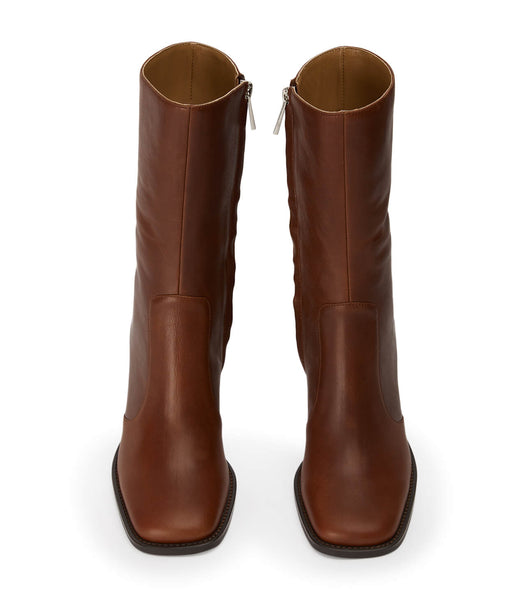 Tony Bianco Atlanta Cognac 8.5cm Heeled Boots Brown | BMYSO10243