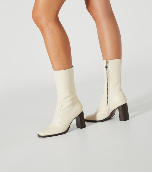 Tony Bianco Atlanta Ecru Venice 8.5cm Ankle Boots White | MYJBT27749