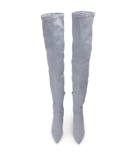 Tony Bianco Avah Denim Stretch 10.5cm Heeled Boots Blue | BMYSO38596