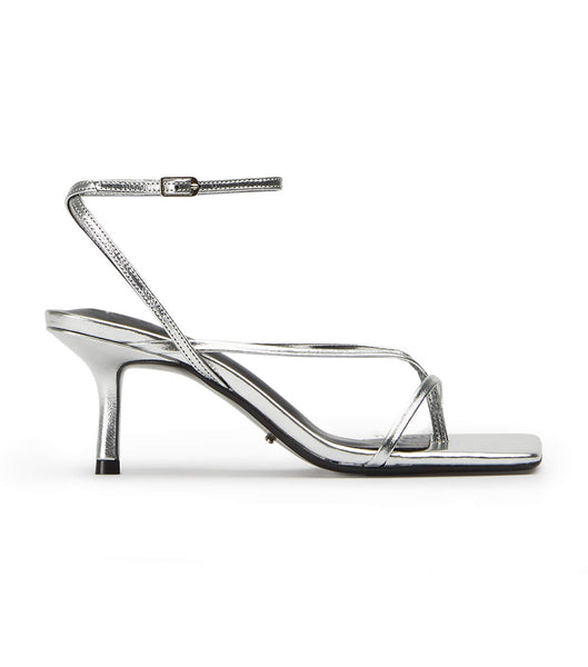 Tony Bianco Avi Silver Foil 6.5cm Low Heels Silver | MYJBT87838