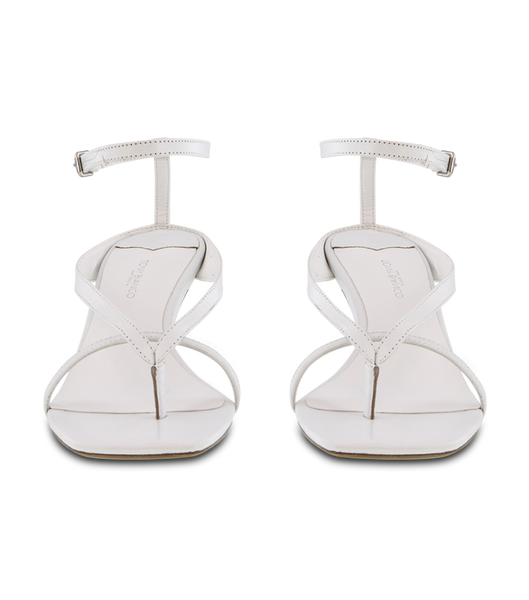 Tony Bianco Becca White Sheep Nappa 7.5cm Strappy Heels White | MYCIF86183