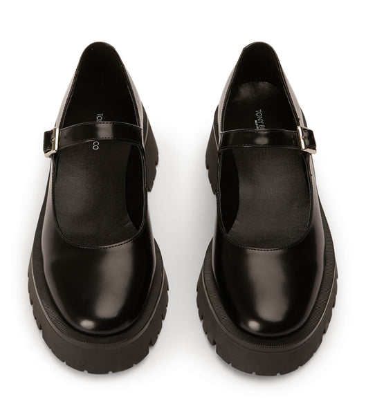 Tony Bianco Betsy Black Hi Shine 4.5cm Loafers Black | MYDFL21672