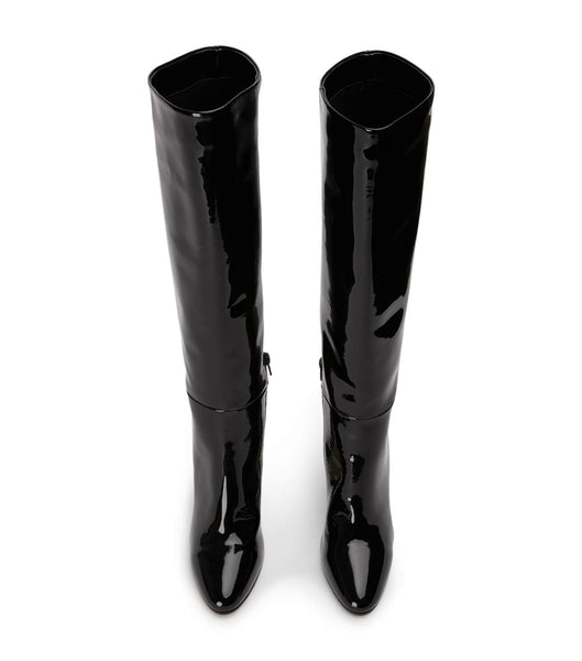 Tony Bianco Boss Black Patent 9.5cm Heeled Boots Black | SMYNY43671