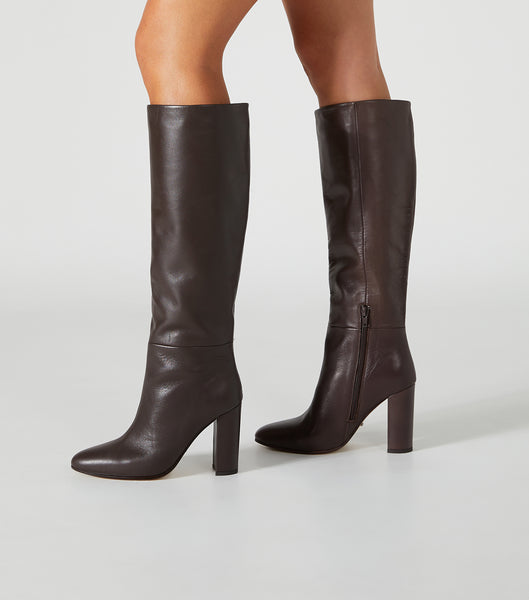 Tony Bianco Boss Choc Como 9.5cm Heeled Boots Chocolate | QMYUV99178