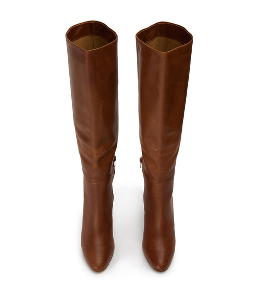 Tony Bianco Boss Cognac 9.5cm Knee High Boots Brown | FMYHY62365