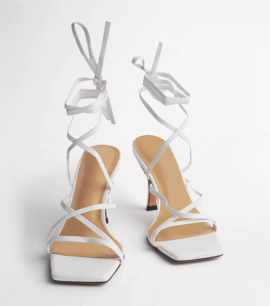 Tony Bianco Caden White Sheep Nappa 8.5cm Low Heels White | DMYKV70014