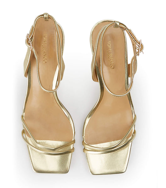 Tony Bianco Camelia Gold Nappa Metallic 8.5cm Bridal Heels Gold / Metal | AMYDF10027