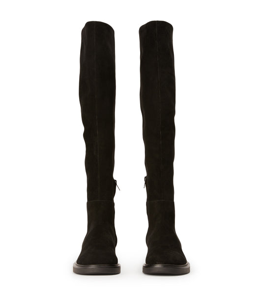 Tony Bianco Chasey Black Suede 4.5cm Knee High Boots Black | GMYUC41487