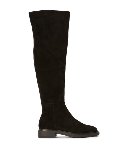 Tony Bianco Chasey Black Suede 4.5cm Knee High Boots Black | GMYUC41487