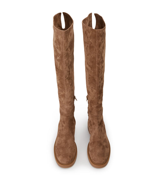 Tony Bianco Chasey Saddle Suede 4.5cm Knee High Boots Brown | QMYUV94369