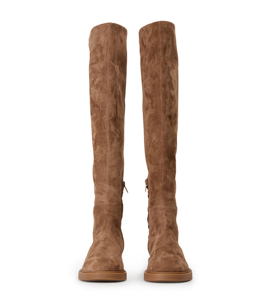 Tony Bianco Chasey Saddle Suede 4.5cm Knee High Boots Brown | QMYUV94369