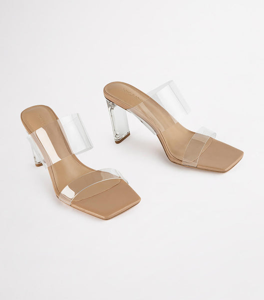 Tony Bianco Chicago Clear Vinylite/Skin Nappa 8.5cm Event Heels Skin Color | FMYHY22697