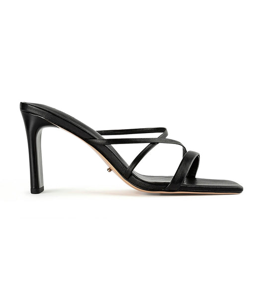 Tony Bianco Classic Black Nappa 8.5cm Strappy Heels Black | MYDYB46649