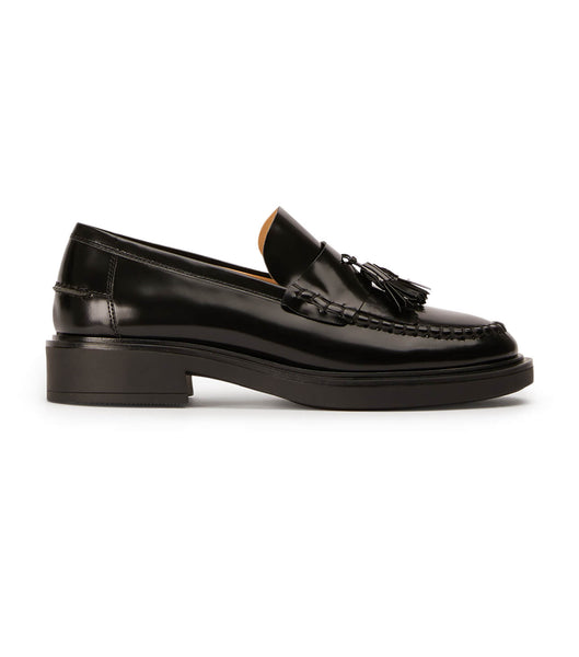 Tony Bianco Colt Black Hi Shine 4.5cm Loafers Black | YMYVQ17889