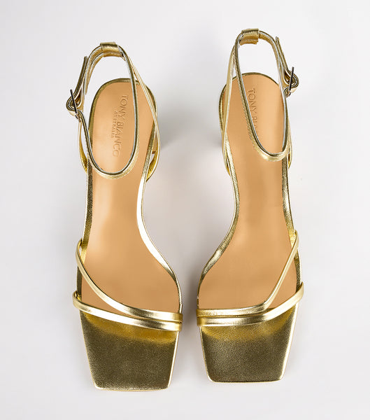 Tony Bianco Corso Gold Nappa Metallic 8.5cm Low Heels Gold / Metal | BMYSO90596