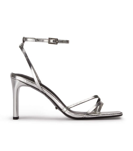 Tony Bianco Corso Silver Foil 8.5cm Block Heels Silver | MYQAV50686