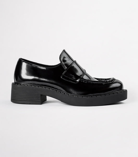 Tony Bianco Corvette Black Hi Shine 4.5cm Loafers Black | UMYND54330