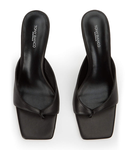 Tony Bianco Crystle Black Como 8.5cm Thong Sandals Black | EMYVG72112