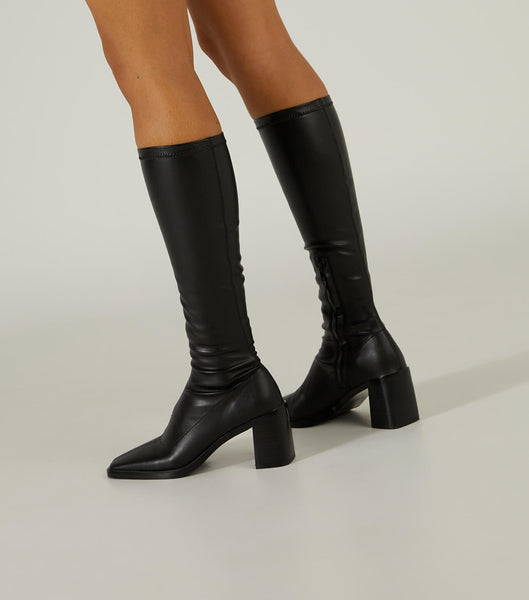 Tony Bianco Damon Black Venezia 7.5cm Knee High Boots Black | ZMYMJ82542