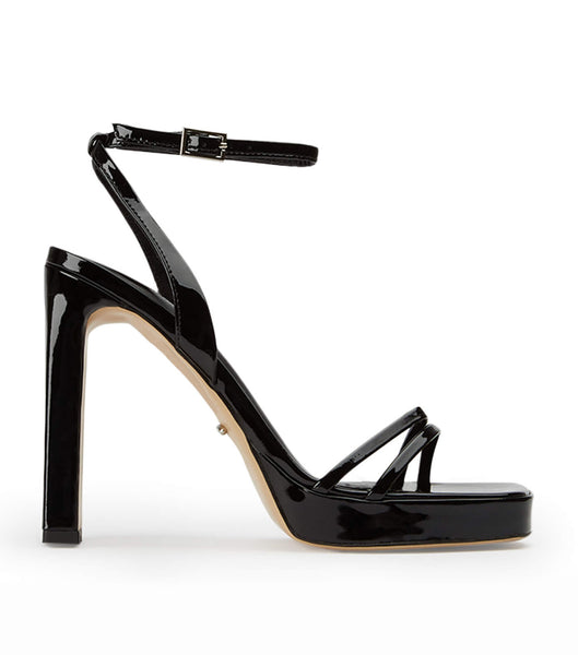 Tony Bianco Dandy Black Patent 11.5cm Strappy Heels Black | TMYPQ34447