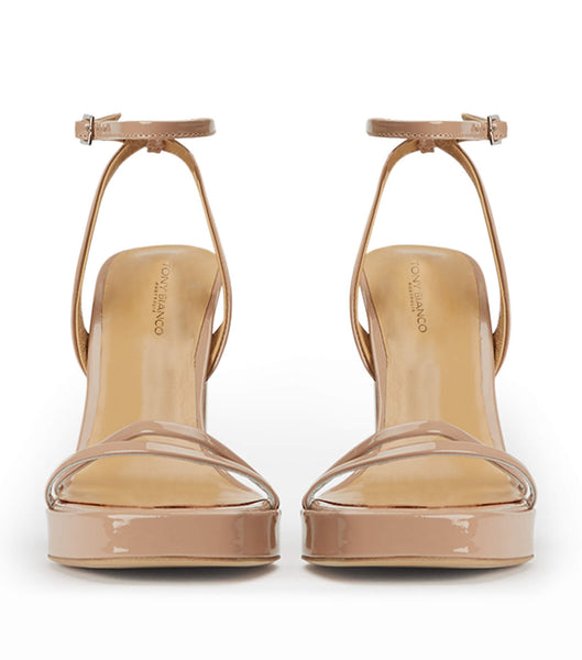 Tony Bianco Dandy Coco Patent 11.5cm Strappy Heels Beige | MYJKU23363