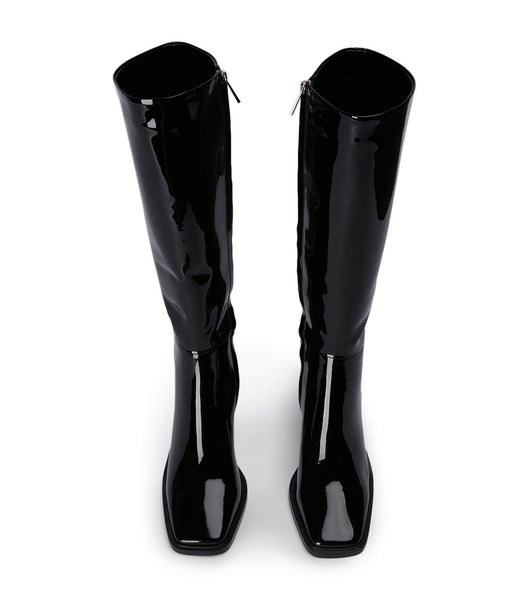 Tony Bianco Darby Black Patent 7.5cm Knee High Boots Black | ZMYMJ32899