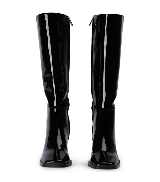 Tony Bianco Darby Black Patent 7.5cm Knee High Boots Black | ZMYMJ32899