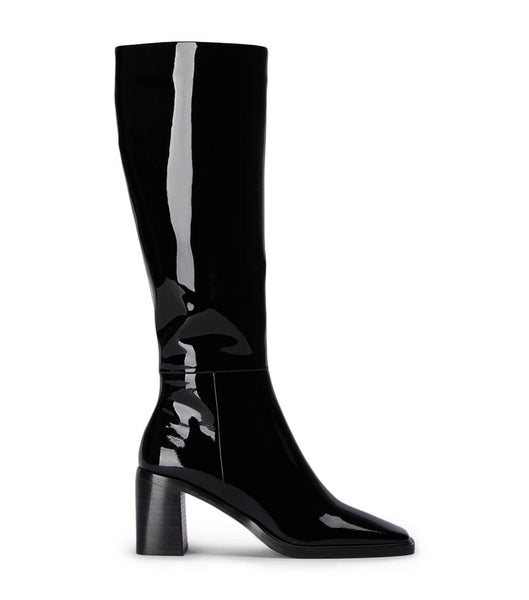 Tony Bianco Darby Black Patent 7.5cm Mid Calf Boots Black | MYEGJ99428