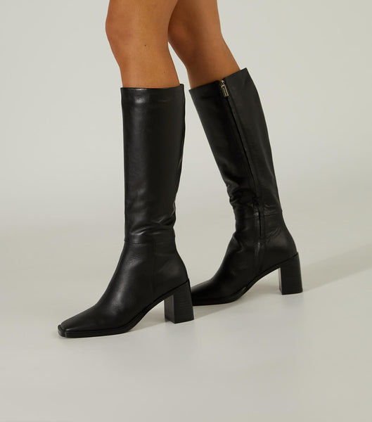 Tony Bianco Darby Black Venice 7.5cm Knee High Boots Black | MYDYB36149