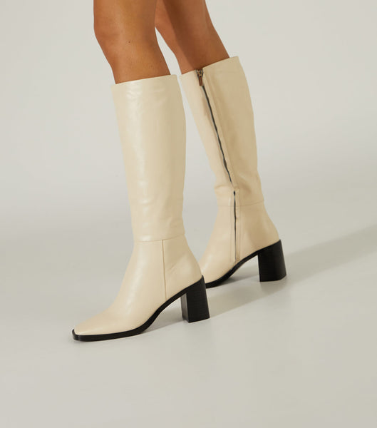 Tony Bianco Darby Ecru Venice 7.5cm Knee High Boots White | MYXBR57070