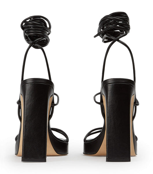 Tony Bianco Deon Black Nappa 11.5cm Strappy Heels Black | TMYWZ75649