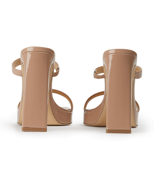 Tony Bianco Diane Coco Patent 11.5cm Block Heels Beige | GMYEC29717