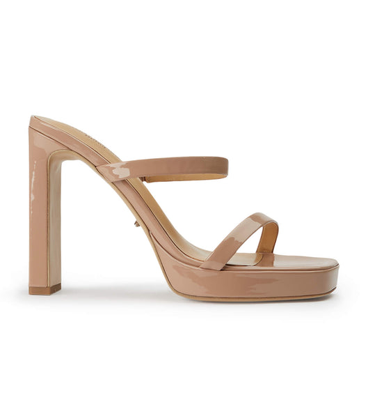 Tony Bianco Diane Coco Patent 11.5cm Block Heels Beige | GMYEC29717