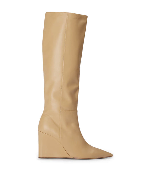 Tony Bianco Drake Butter Nappa 9.5cm Mid Calf Boots Beige | PMYQX32701