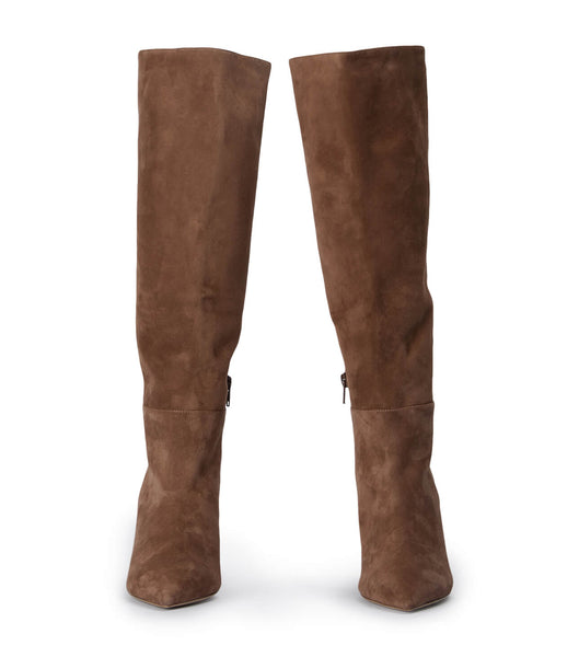 Tony Bianco Drake Saddle Suede 9.5cm Knee High Boots Brown | EMYHC38088